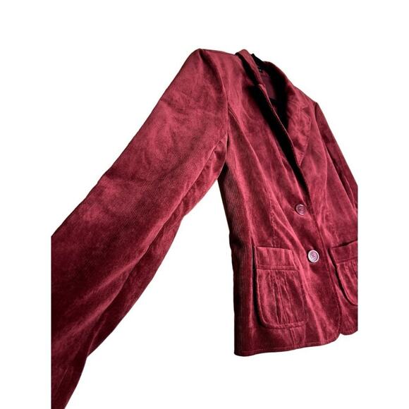 Counterparts Corduroy Button Front Jacket Blazer Button Front Long Sleeve Red Wo - Picture 4 of 6